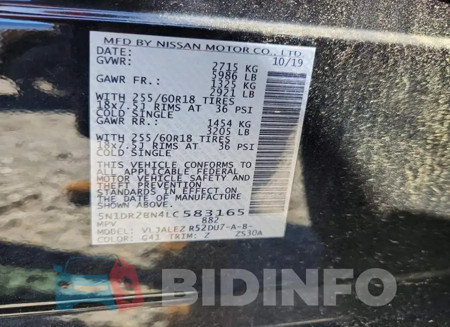 5N1DR2BN4LC583165 Photo# 12