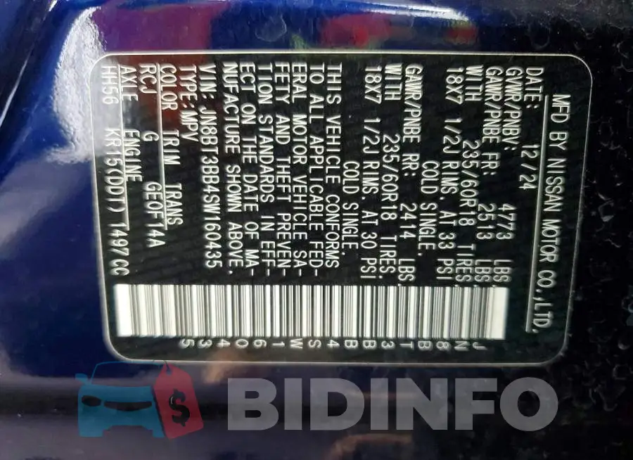 JN8BT3BB4SW160435 Photo# 13