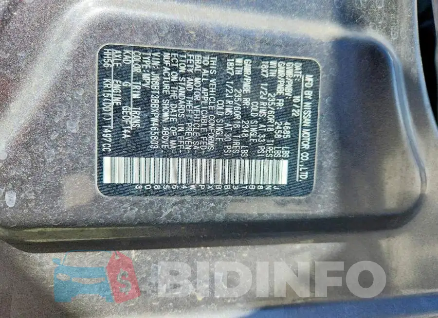 JN8BT3BBXPW465803 Photo# 12