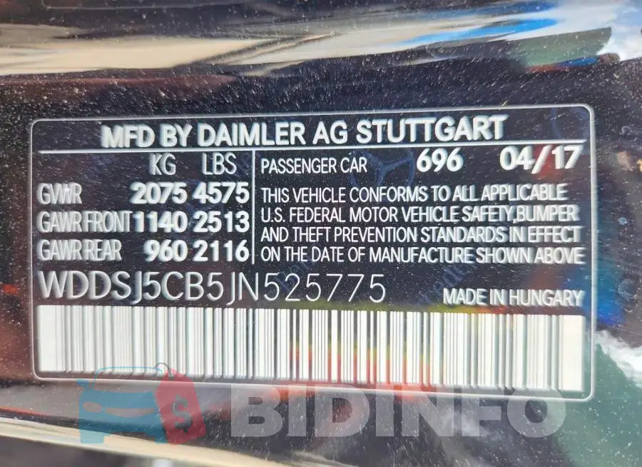 WDDSJ5CB5JN525775 Photo# 12