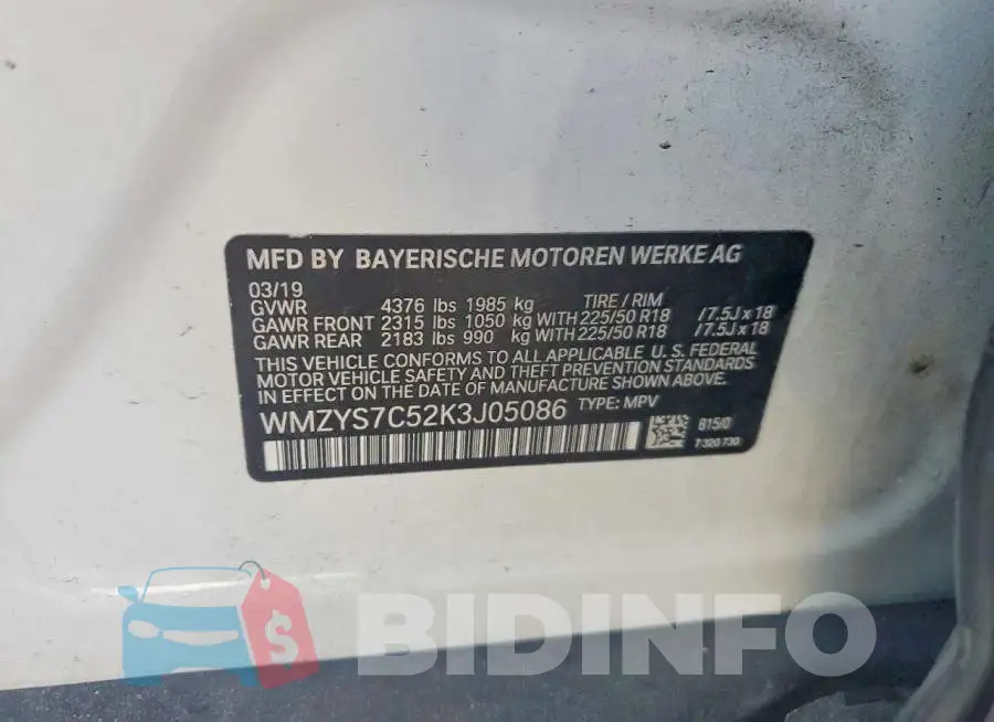 WMZYS7C52K3J05086 Photo# 13