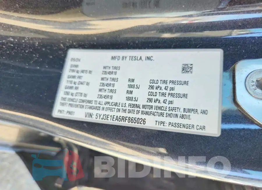 5YJ3E1EA6RF865026 Photo# 12