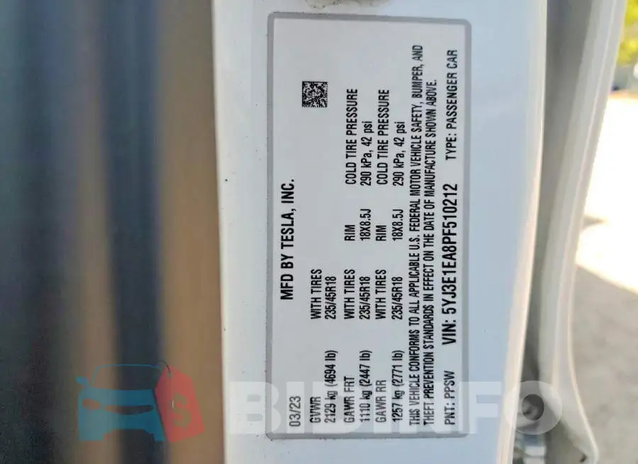 5YJ3E1EA8PF510212 Photo# 13