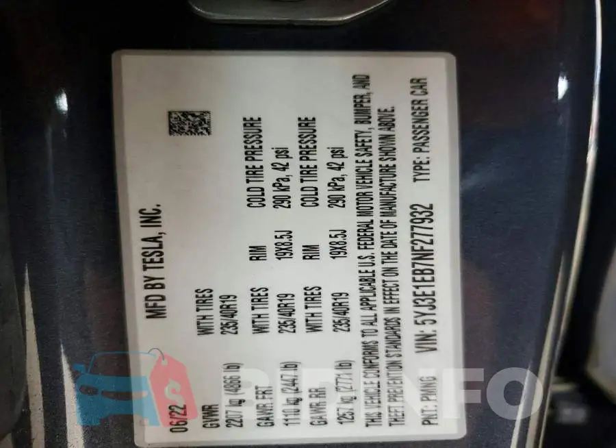 5YJ3E1EB7NF277932 Photo# 13