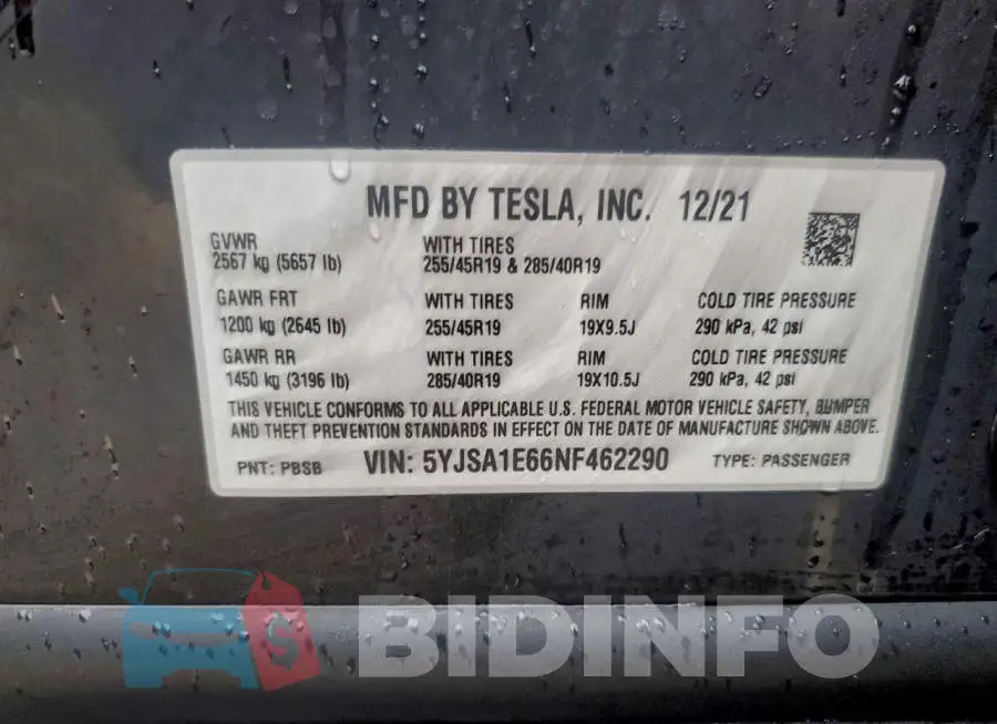 5YJSA1E66NF462290 Photo# 13