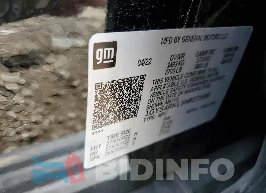 1GYS4RKL5NR271688 Photo# 13
