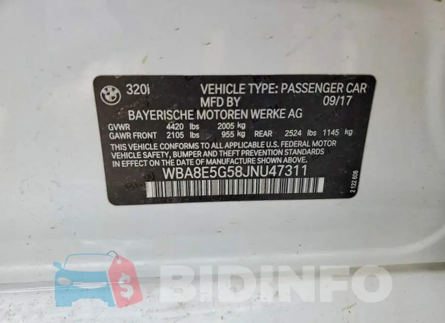 WBA8E5G58JNU47311 Photo# 12