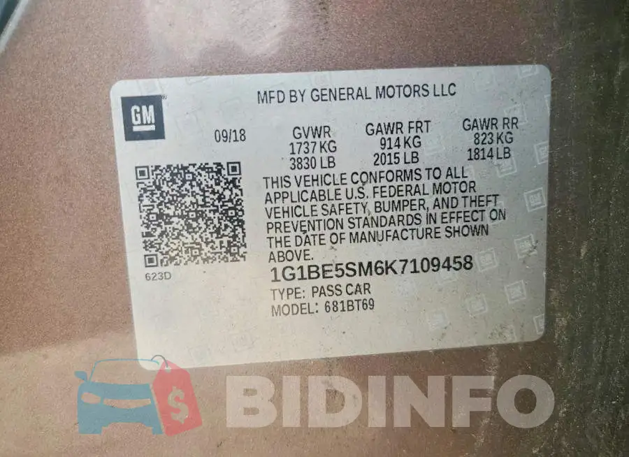 1G1BE5SM6K7109458 Photo# 12