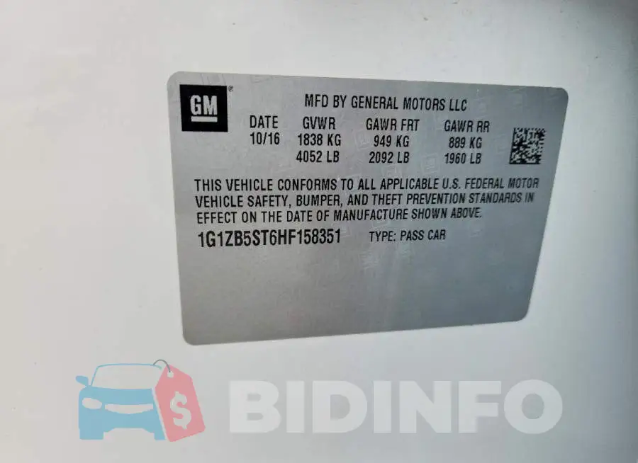 1G1ZB5ST6HF158351 Photo# 12