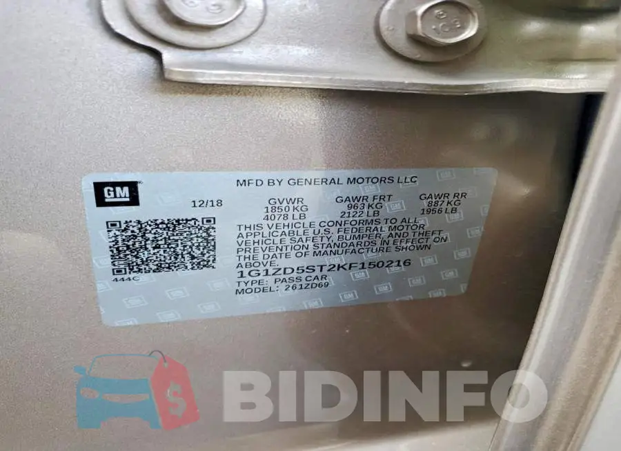 1G1ZD5ST2KF150216 Photo# 13