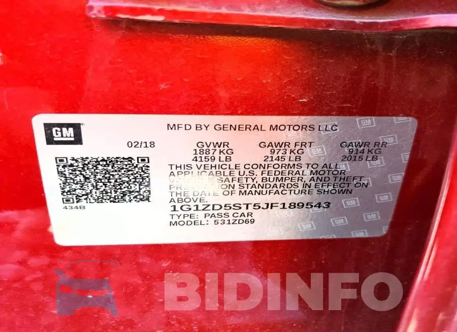 1G1ZD5ST5JF189543 Photo# 12