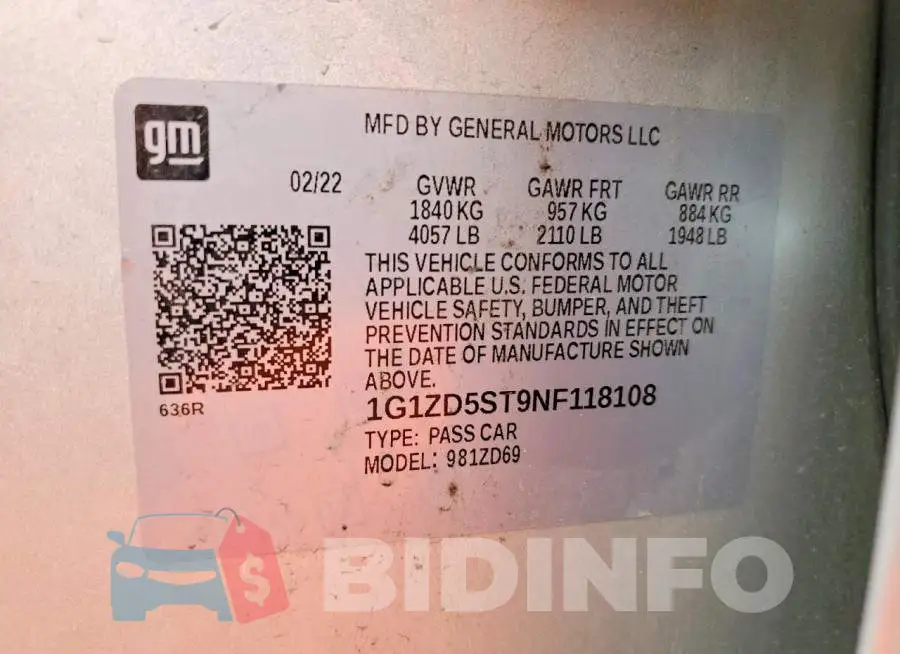 1G1ZD5ST9NF118108 Photo# 13