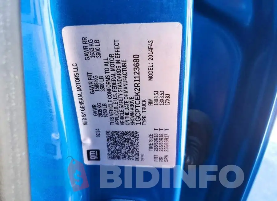 1GCPTCEK2R1123680 Photo# 12