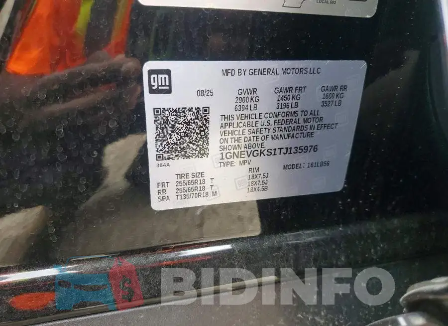 1GNEVGKS1TJ135976 Photo# 13