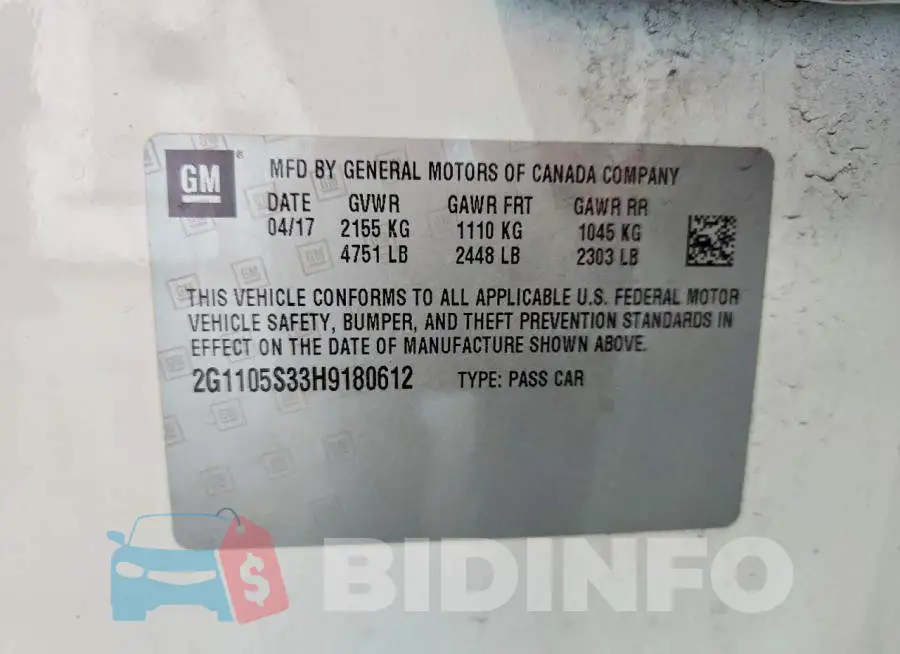 2G1105S33H9180612 Photo# 12