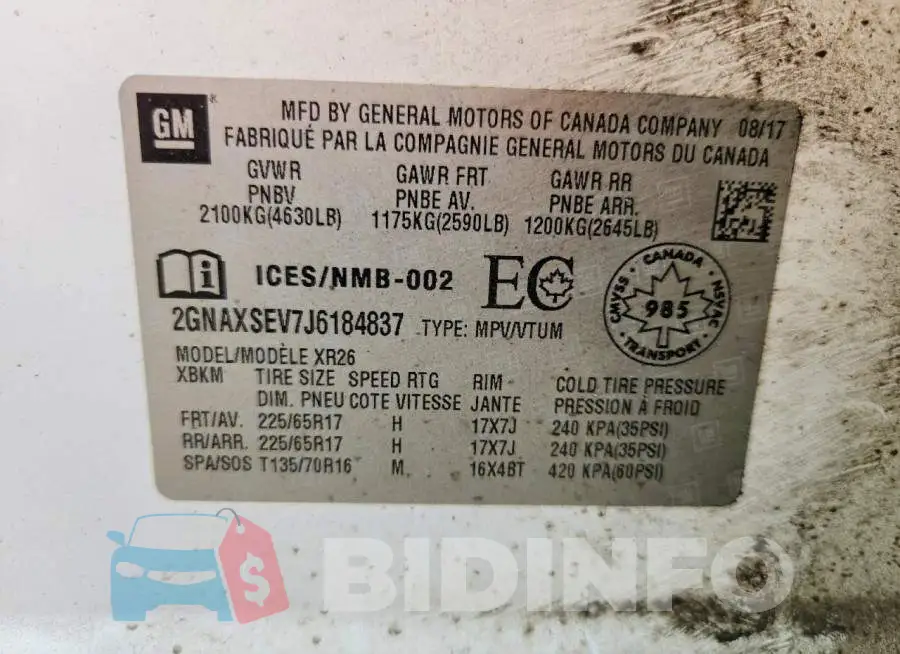 2GNAXSEV7J6184837 Photo# 12