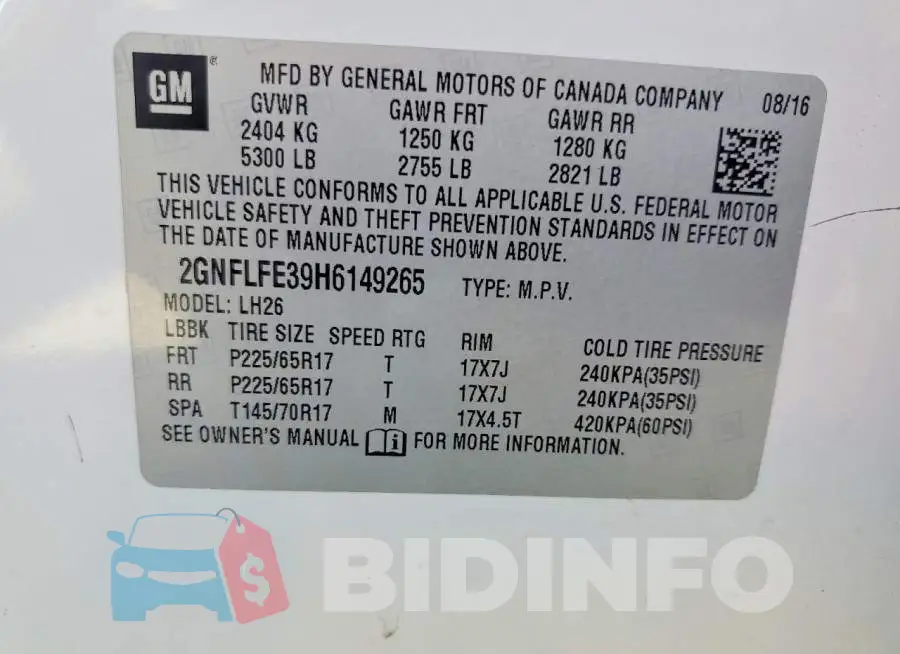 2GNFLFE39H6149265 Photo# 13
