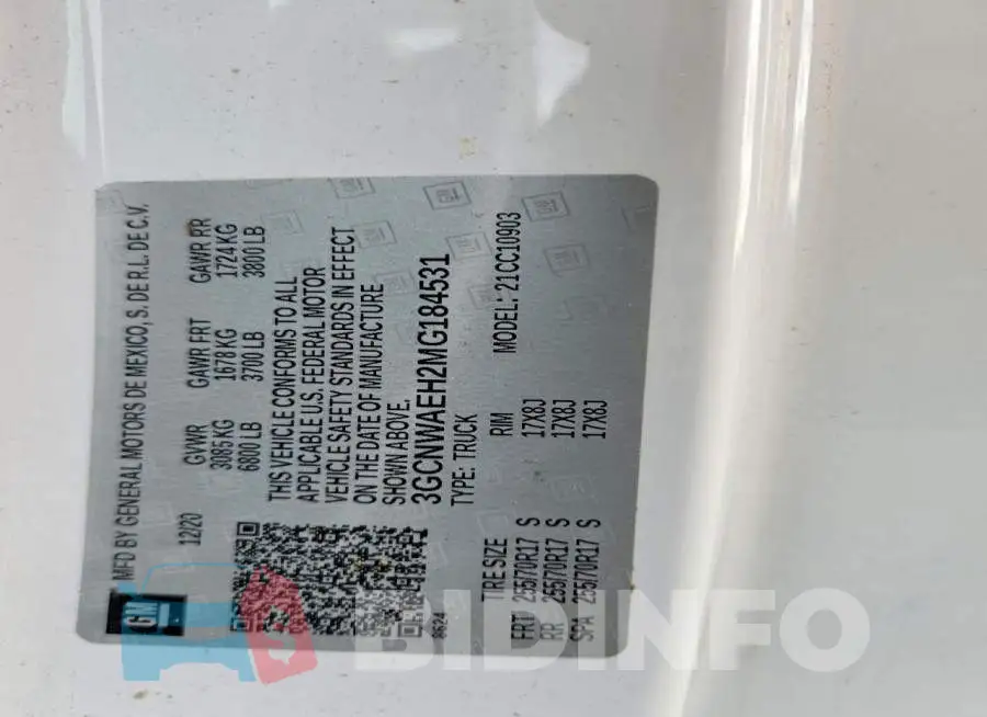 3GCNWAEH2MG184531 Photo# 13