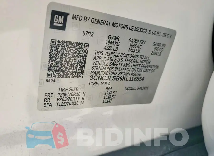 3GNCJLSB9KL116854 Photo# 13