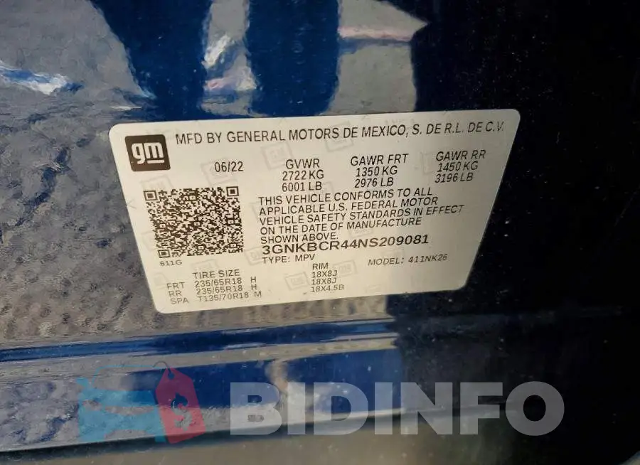 3GNKBCR44NS209081 Photo# 14