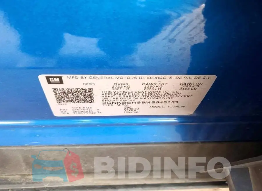 3GNKBERS5MS545153 Photo# 12