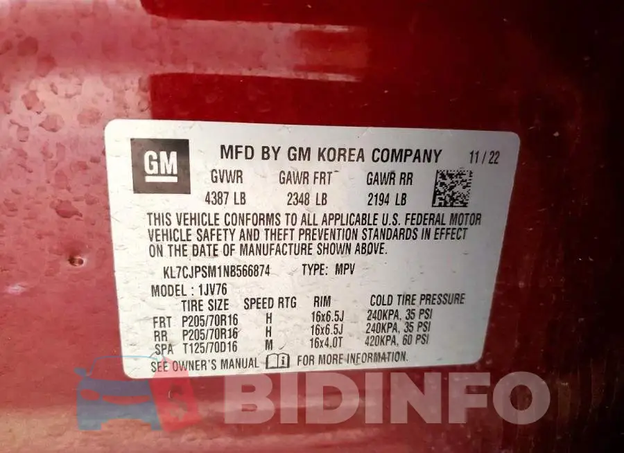 KL7CJPSM1NB566874 Photo# 13