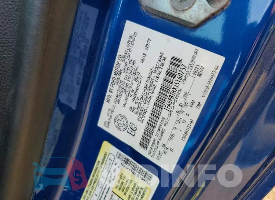 1FA6P8THXJ5160757 Photo# 12