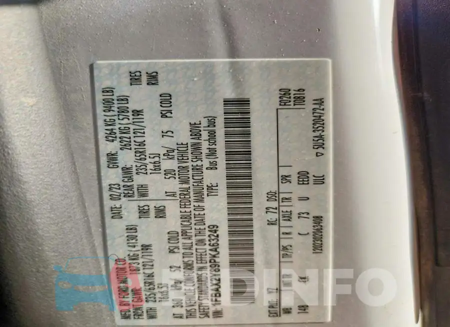 1FBAX2Y89PKA63249 Photo# 13