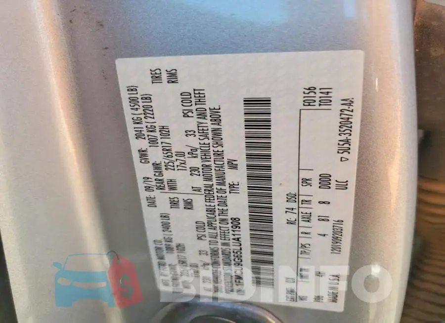 1FMCU9G65LUA11908 Photo# 12