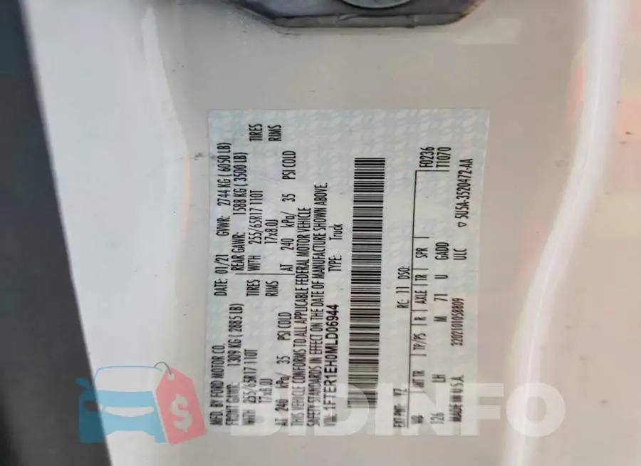 1FTER1EH0MLD06944 Photo# 12