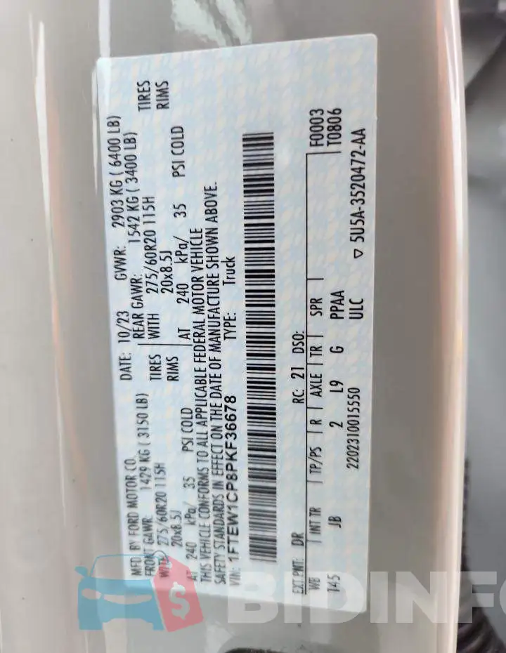 1FTEW1CP8PKF36678 Photo# 12