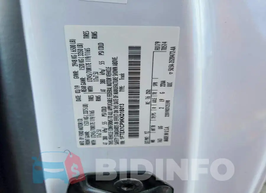 1FTEX1CP9KKD18013 Photo# 12