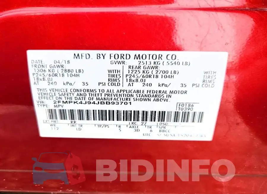 2FMPK4J94JBB93701 Photo# 13