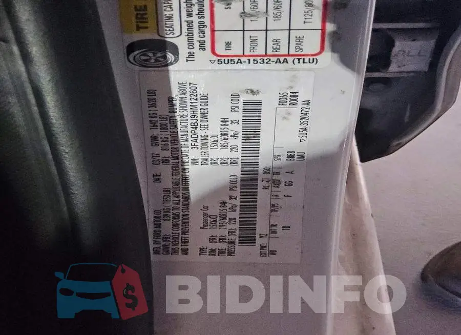 3FADP4BJ9HM122607 Photo# 12