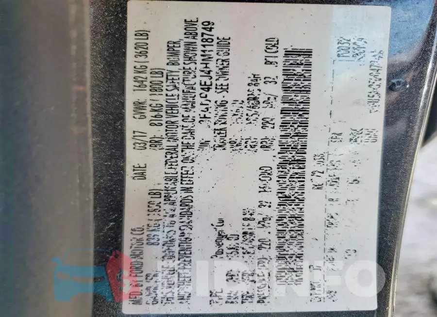 3FADP4EJ4HM118749 Photo# 12