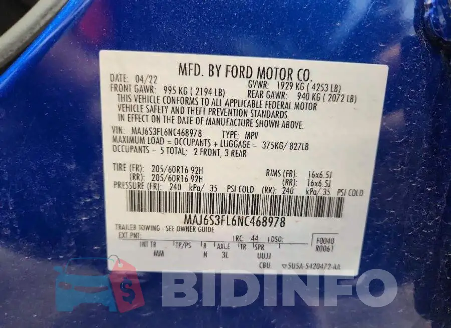 MAJ6S3FL6NC468978 Photo# 13
