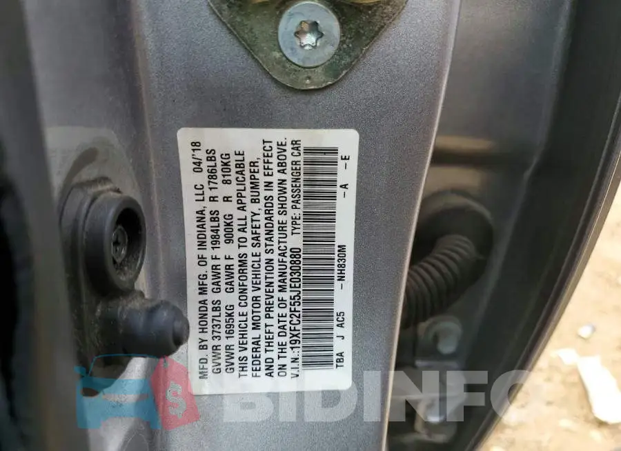 19XFC2F55JE030880 Photo# 12