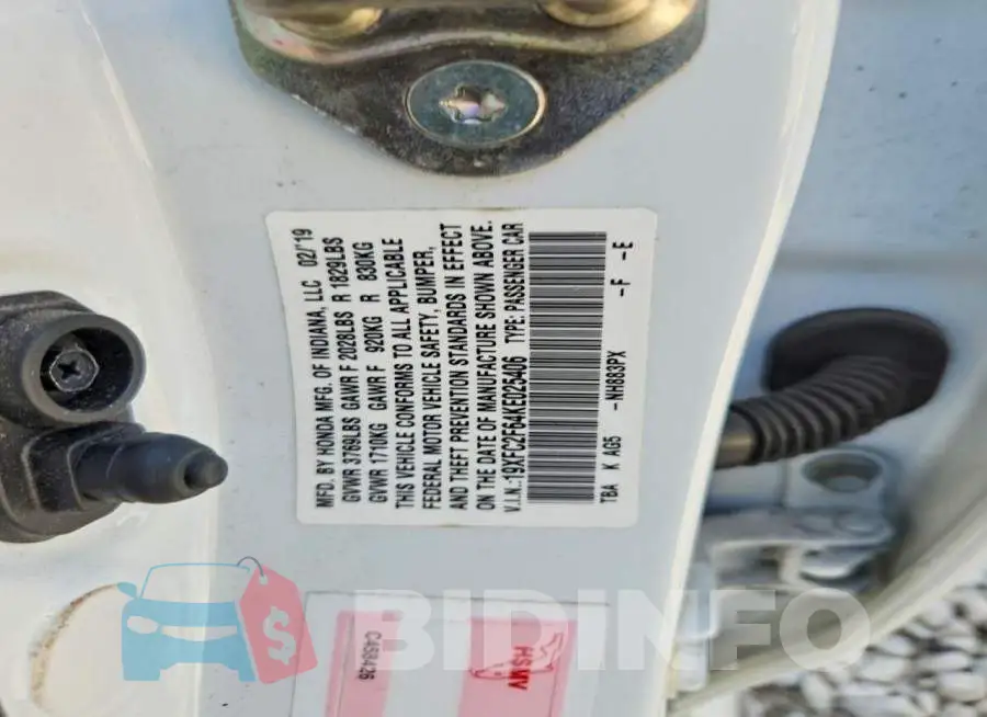 19XFC2F64KE025406 Photo# 12