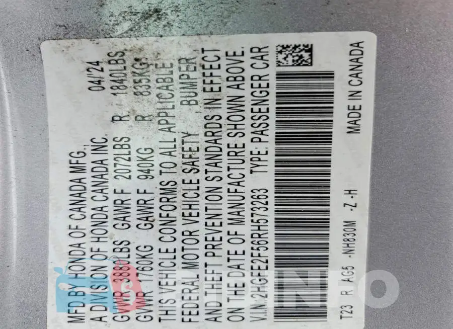 2HGFE2F56RH573263 Photo# 13