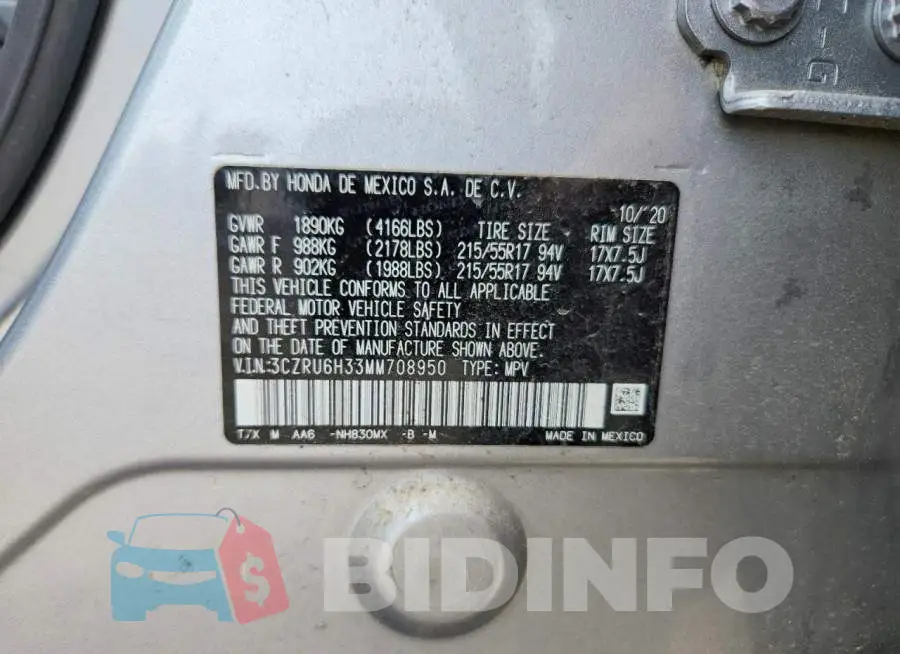 3CZRU6H33MM708950 Photo# 13