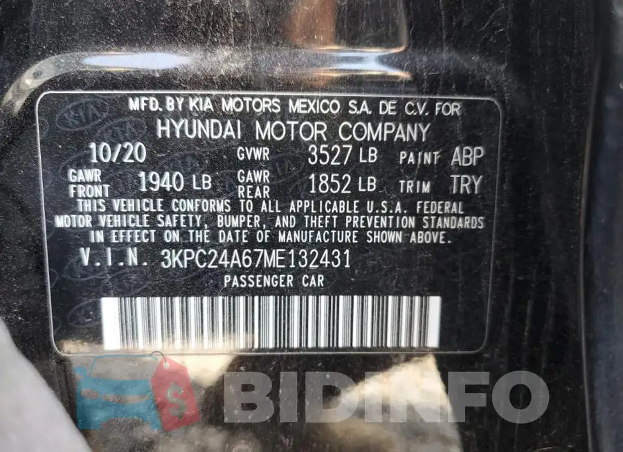 3KPC24A67ME132431 Photo# 13