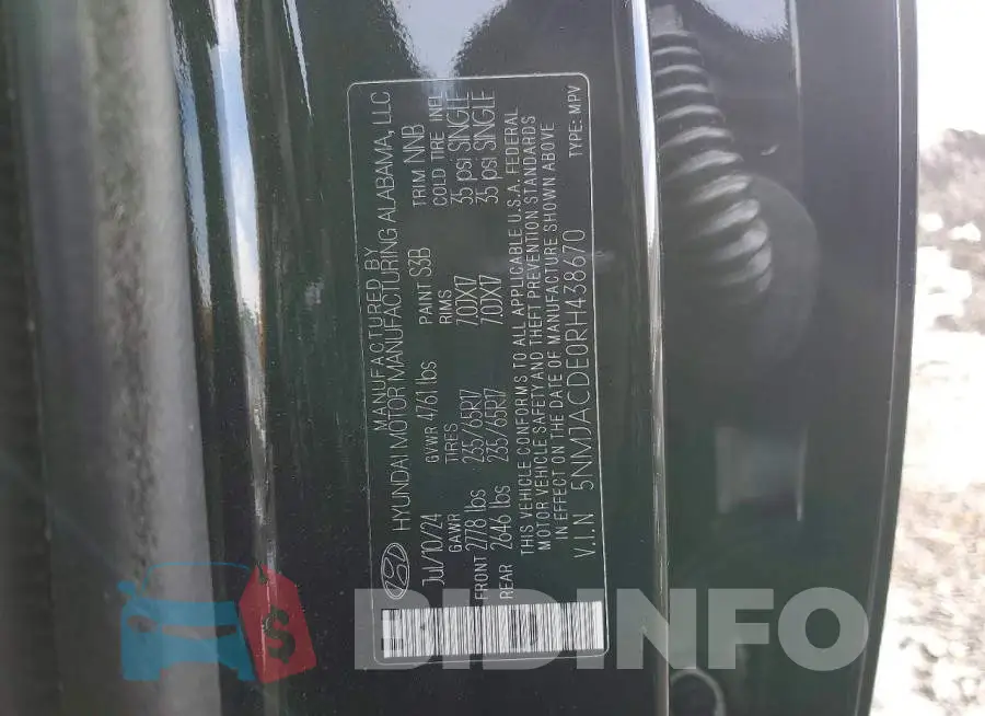 5NMJACDE0RH438670 Photo# 13