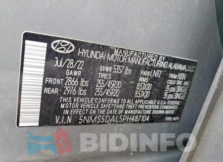 5NMS5DAL5PH487104 Photo# 13