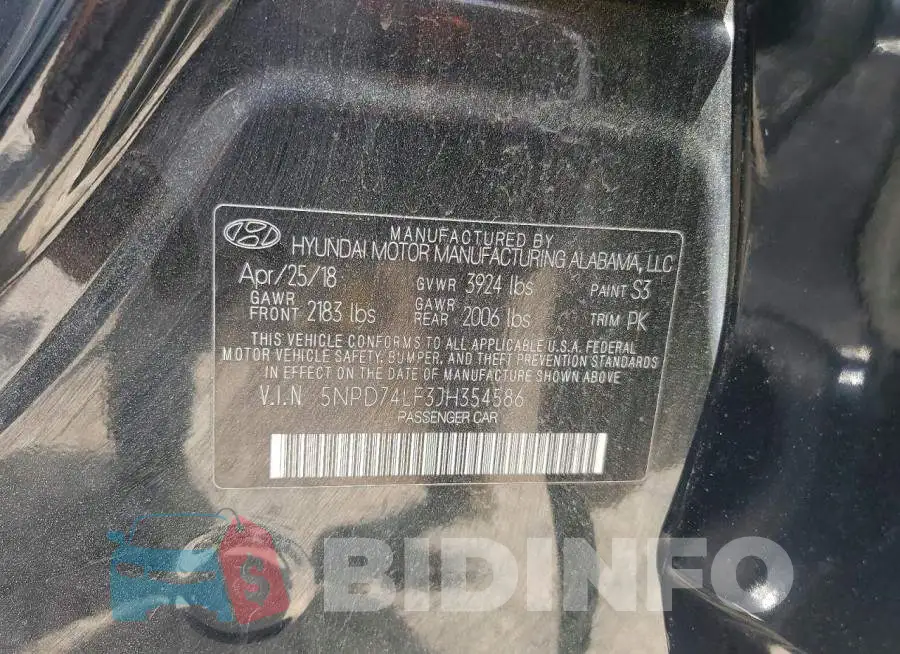 5NPD74LF3JH354586 Photo# 12