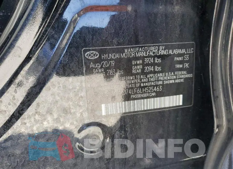 5NPD74LF6LH525463 Photo# 12