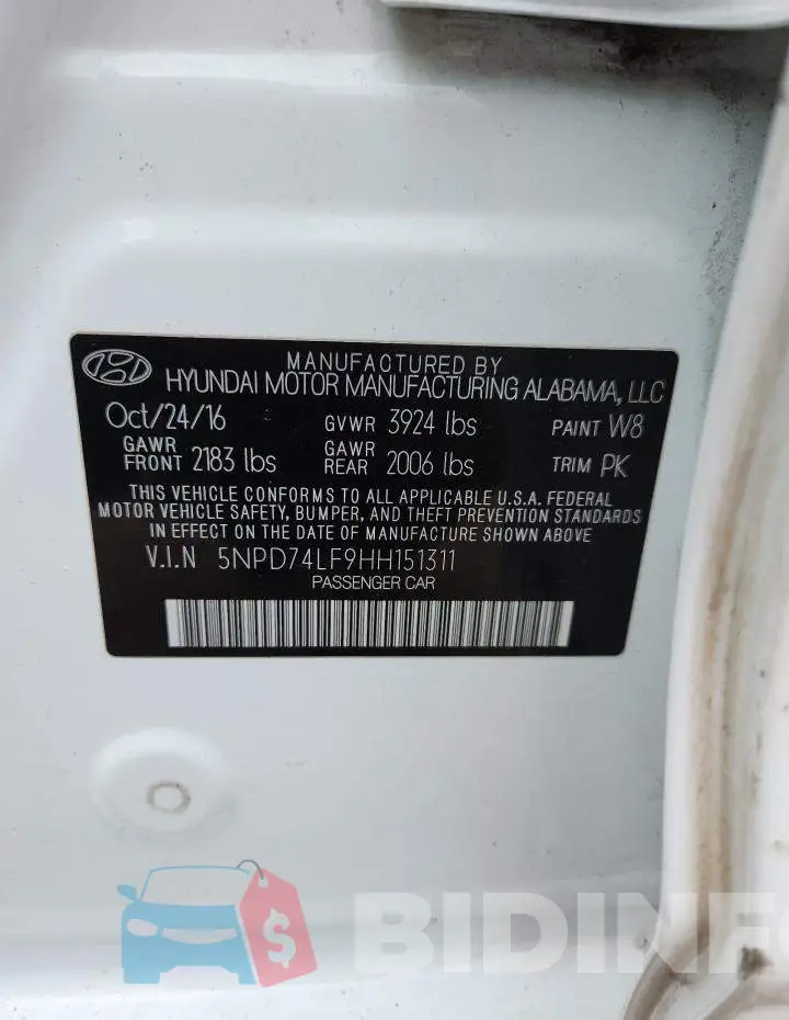 5NPD74LF9HH151311 Photo# 13
