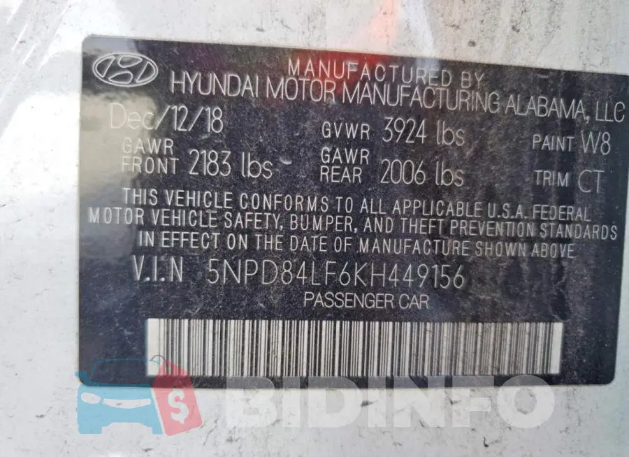 5NPD84LF6KH449156 Photo# 12
