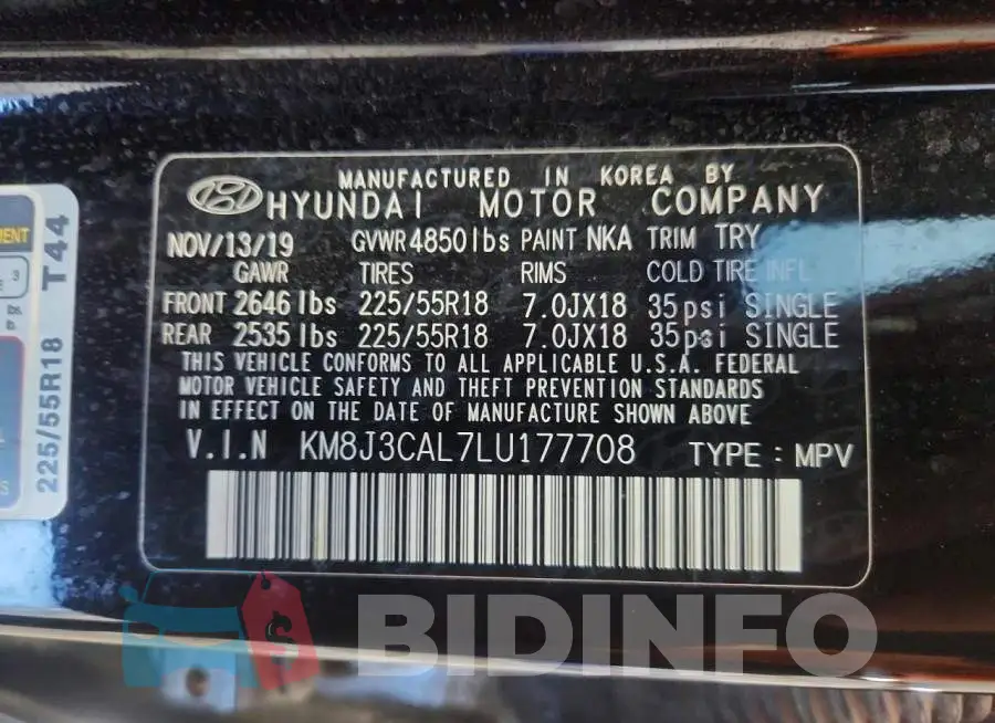KM8J3CAL7LU177708 Photo# 12