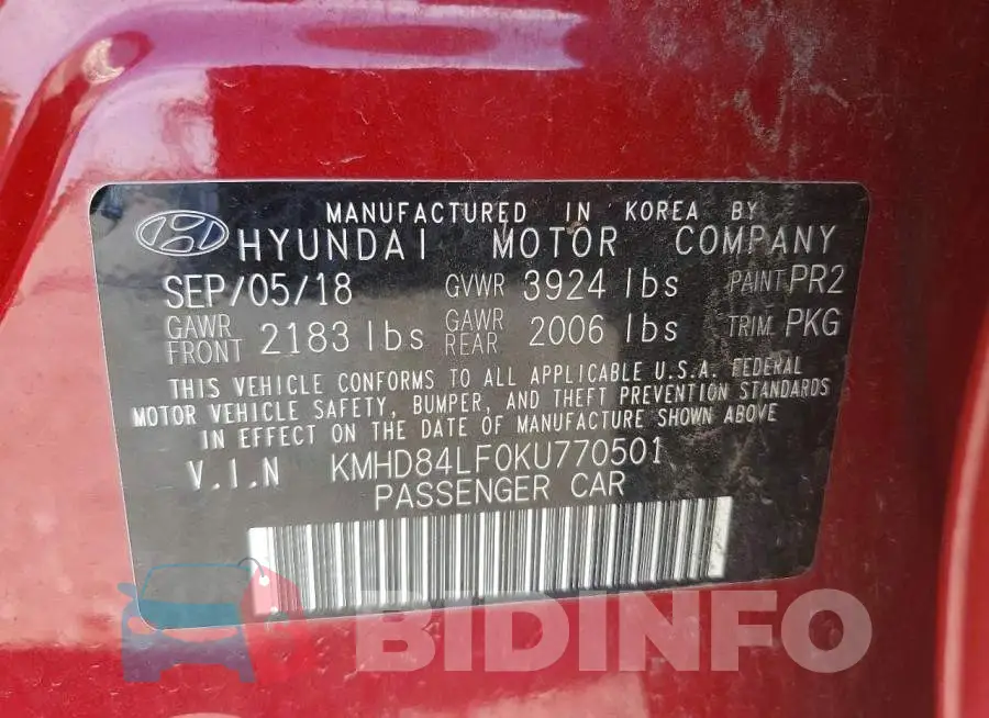 KMHD84LF0KU770501 Photo# 12