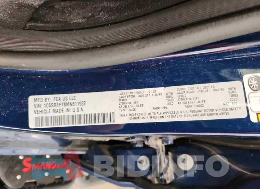 1C6SRFFT8MN611932 Photo# 13